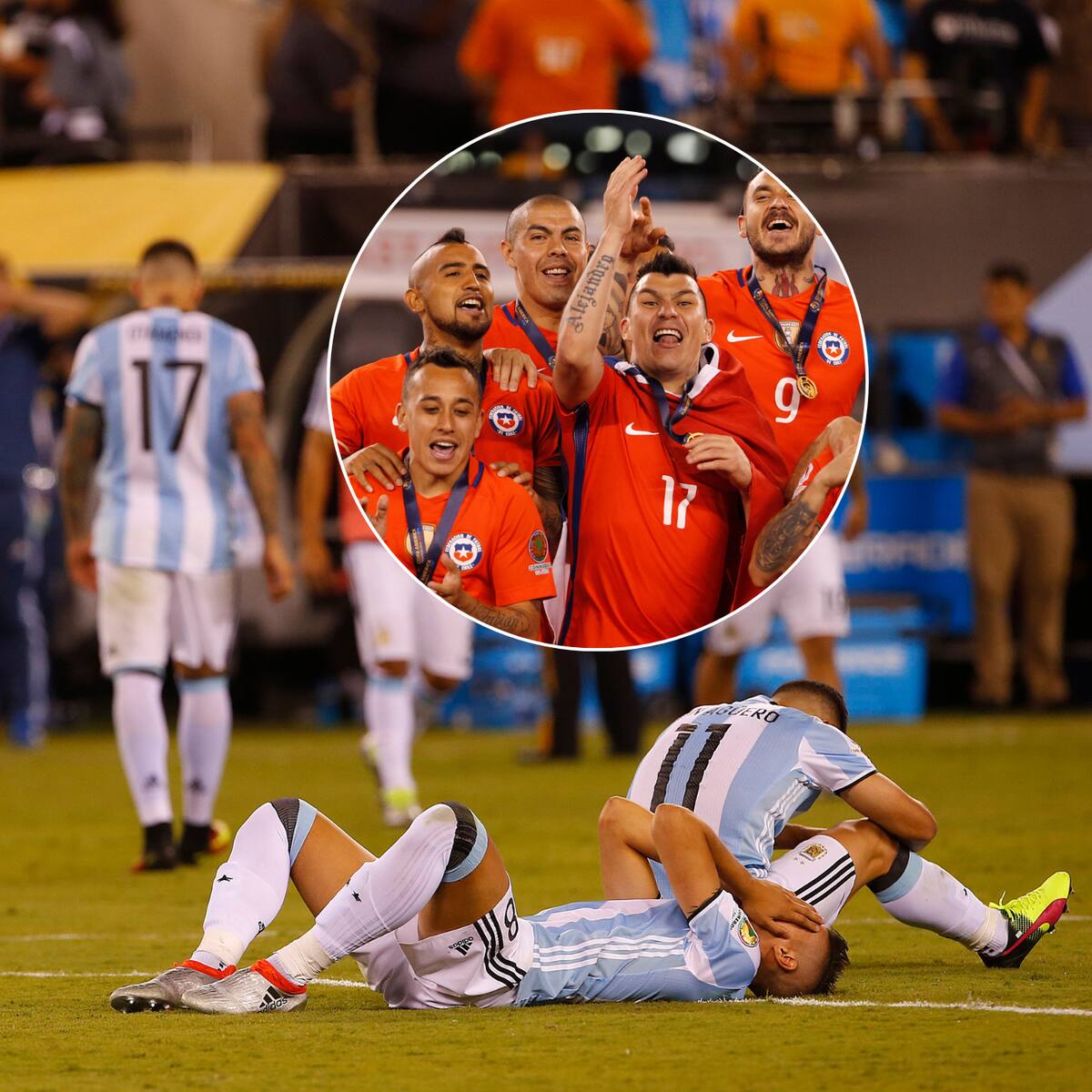 Agüero y Lavezzi recuerdan el día en que Chile hizo llorar a Argentina: “Lloramos todos; esa final nos destrozó”