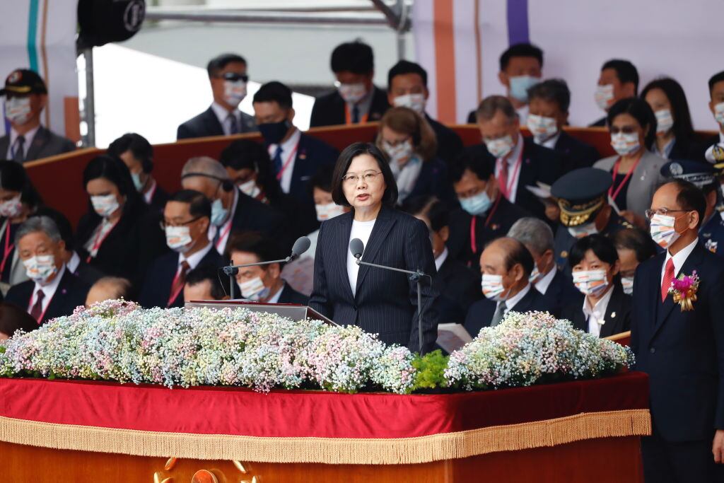 La presidenta taiwanesa Tsai Ing-Wen en un acto del día nacional