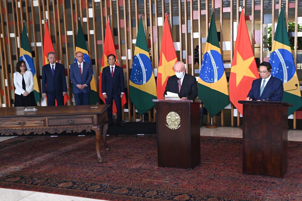 Luiz Inácio Lula da Silva recibe al primer ministro de Vietnam en Brasil