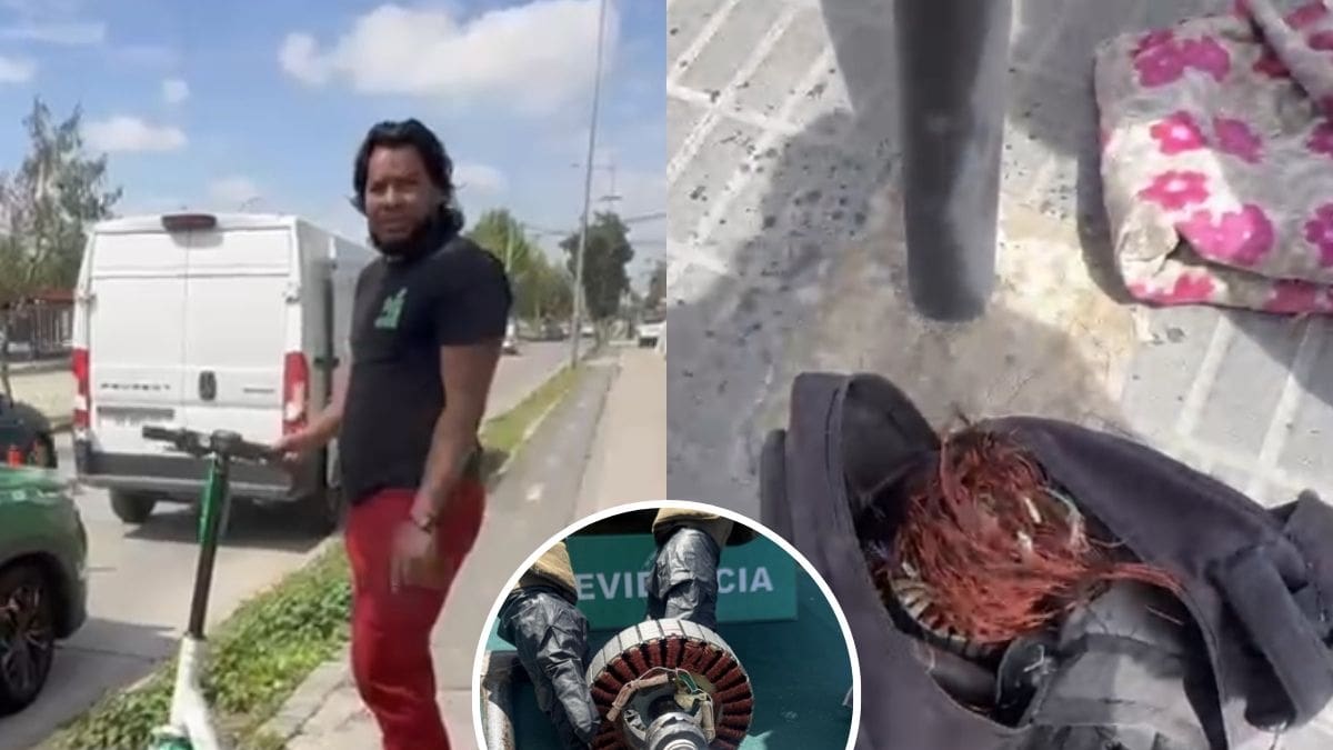Martillo en mano y en plena calle: detienen a hombre que robaba motores de scooters eléctricos en San Joaquín