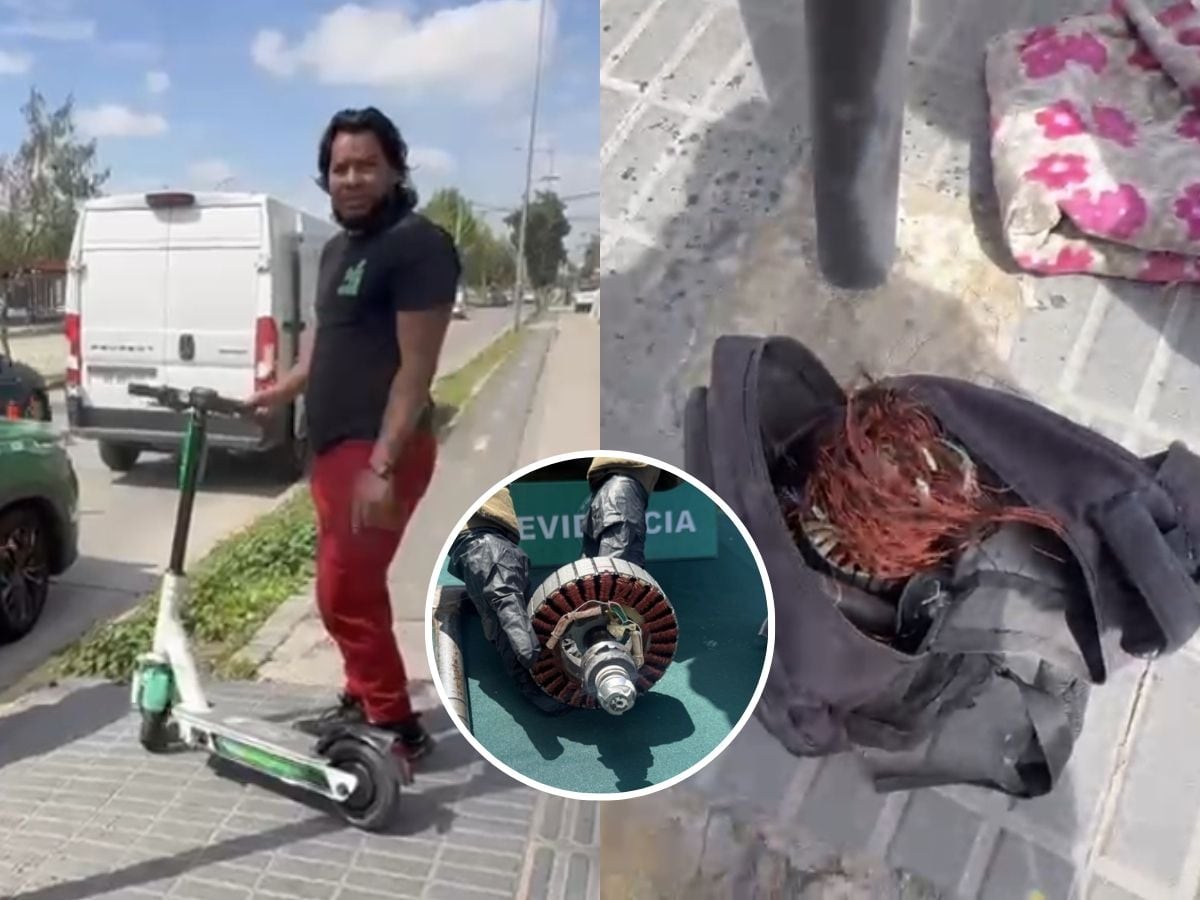 Martillo en mano y en plena calle: detienen a hombre que robaba motores de scooters eléctricos en San Joaquín