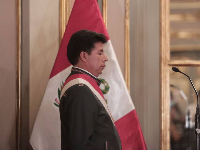 El gobernante peruano Pedro Castillo en el palacio de la Casa de Pizarro
