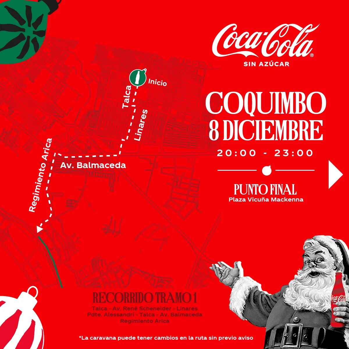 Recorrido Caravana Navideña Coca-Cola Sin Azúcar 2023 por Coquimbo