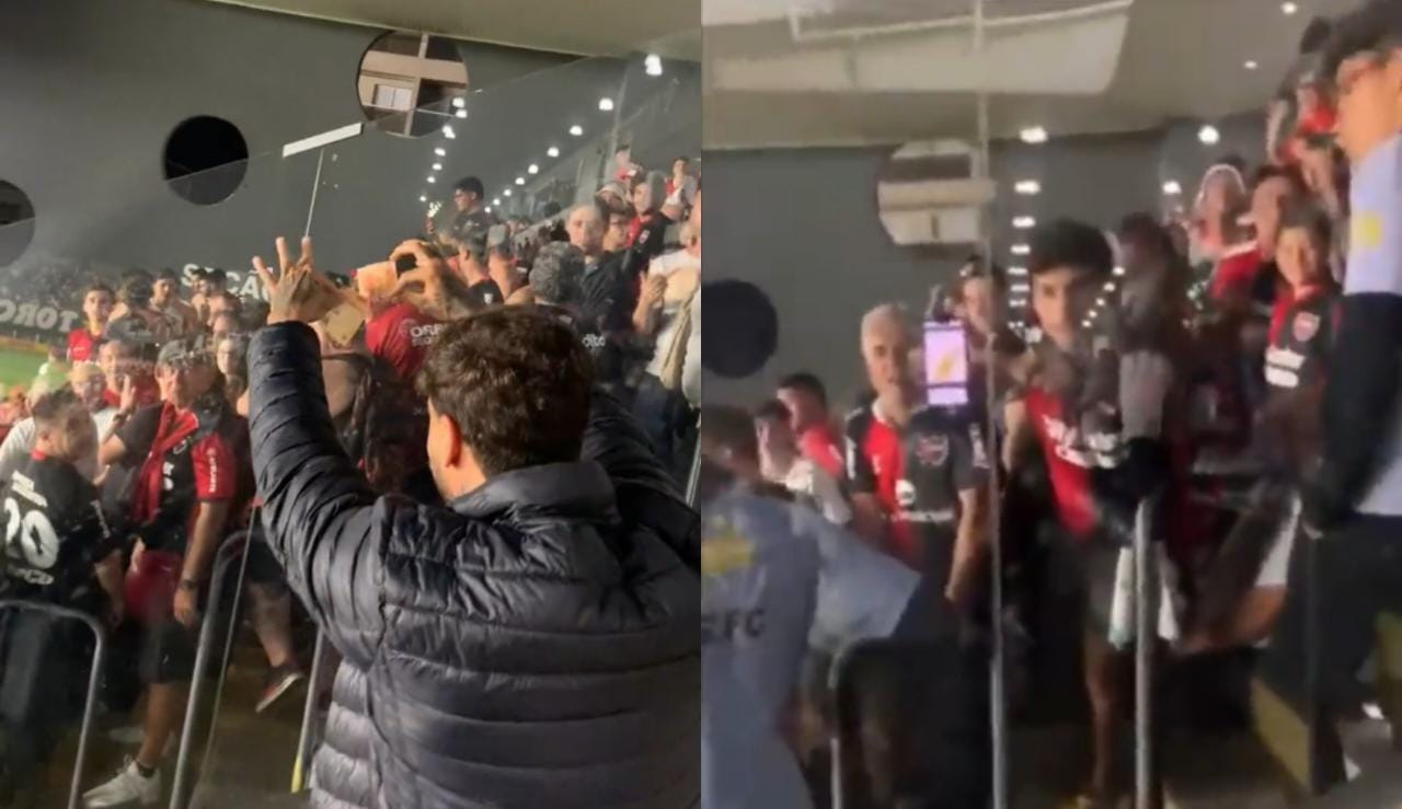 Burla con billetes y gestos racistas: hinchas de Santos y Newell's protagonizan duelo de provocaciones en Brasil