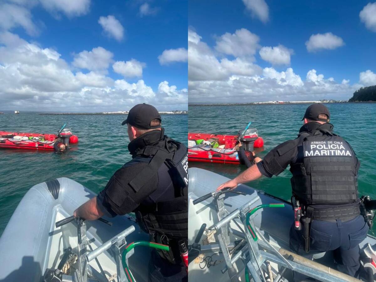Buscan a persona desaparecida en la Bahía de Concepción tras caer al mar desde un bote