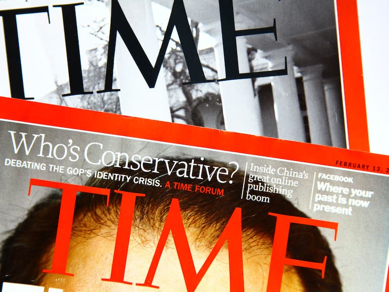 "London, United Kingdom- February 20, 2012: Time magazine is an American weekly news magazine published in New York".