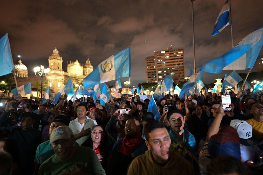 Manifestaciones y cortes de ruta en Guatemala en apoyo al presidente electo