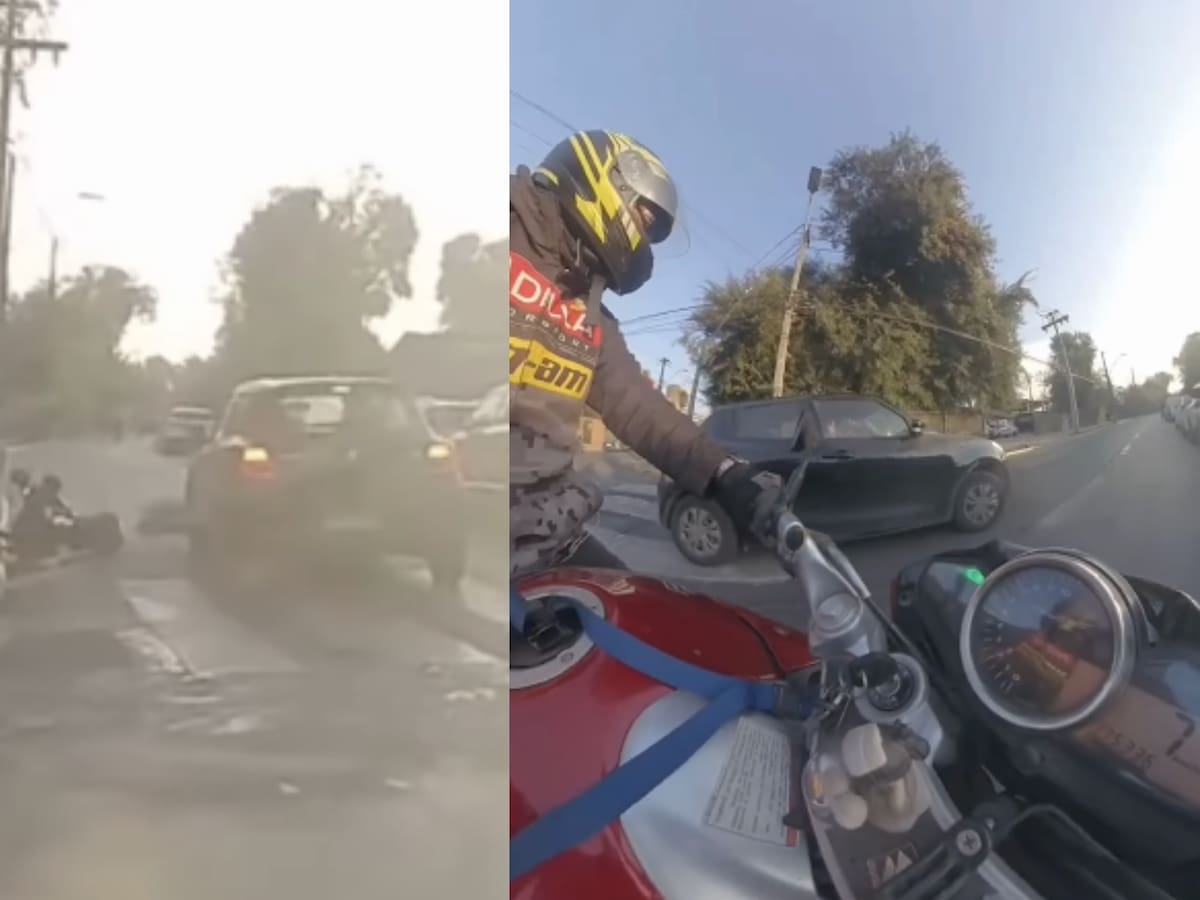 Conductor huye tras atropellar a madre que cruzaba con su hijo por paso peatonal en Quilicura: motociclista lo persiguió