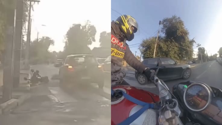 Conductor huye tras atropellar a madre que cruzaba con su hijo por paso peatonal en Quilicura: motociclista lo persiguió