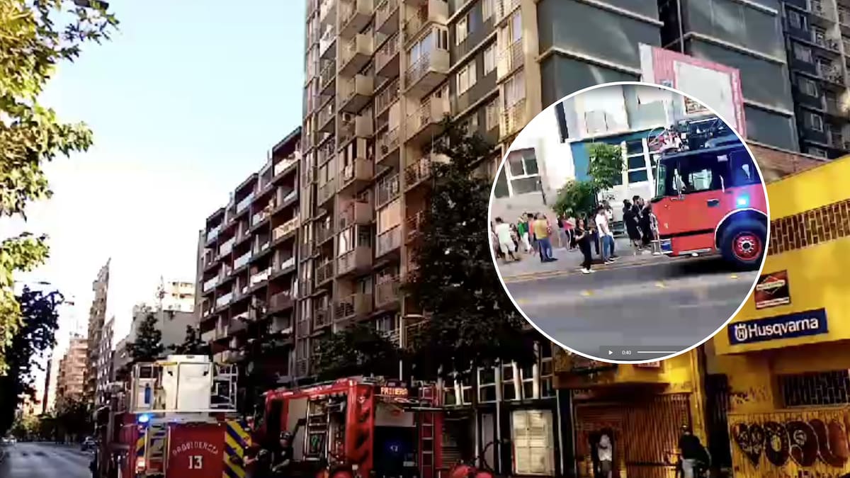 Incendio afecta a edificio residencial de 20 pisos en pleno centro de Santiago