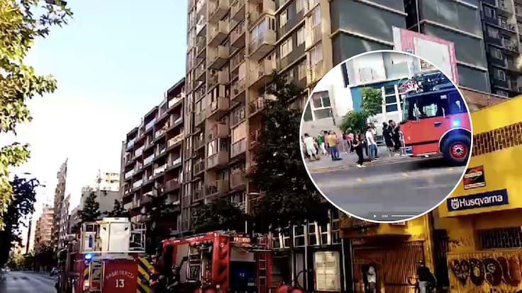 Incendio afecta a edificio residencial de 20 pisos en pleno centro de Santiago