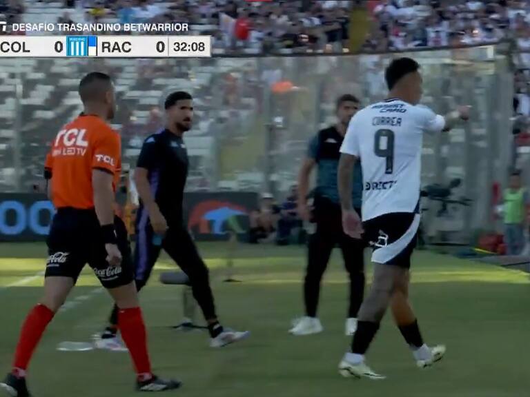 El caliente cruce entre Javier Correa y la banca de Racing en el Monumental | Captura de pantalla ESPN