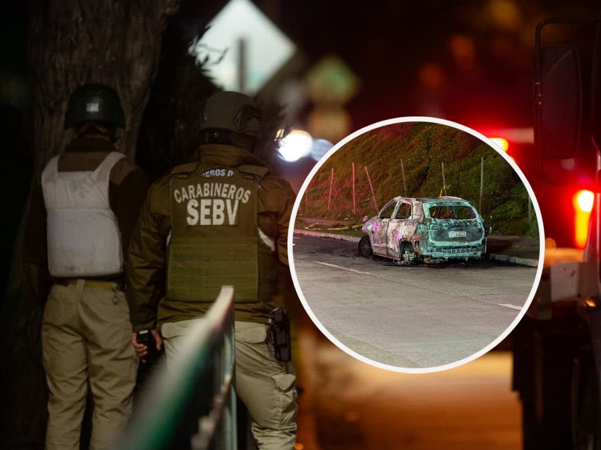 hallan camioneta quemada y cercan sector donde estarian los sospechosos