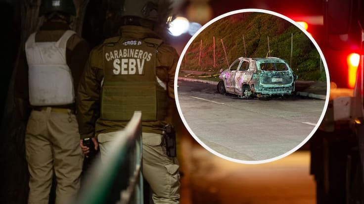 hallan camioneta quemada y cercan sector donde estarian los sospechosos