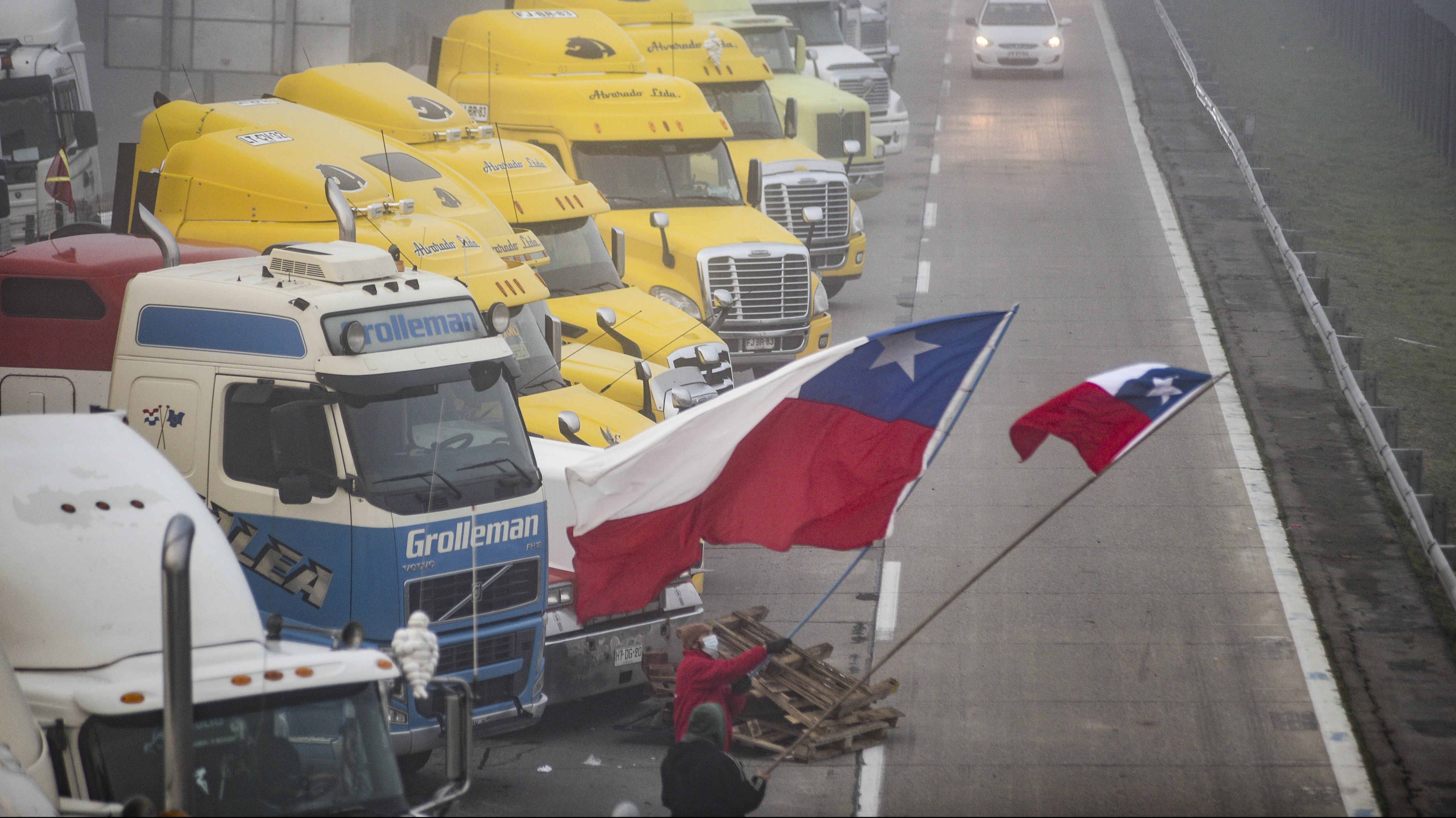 Paro de camioneros. Ruta 68, Valparaíso