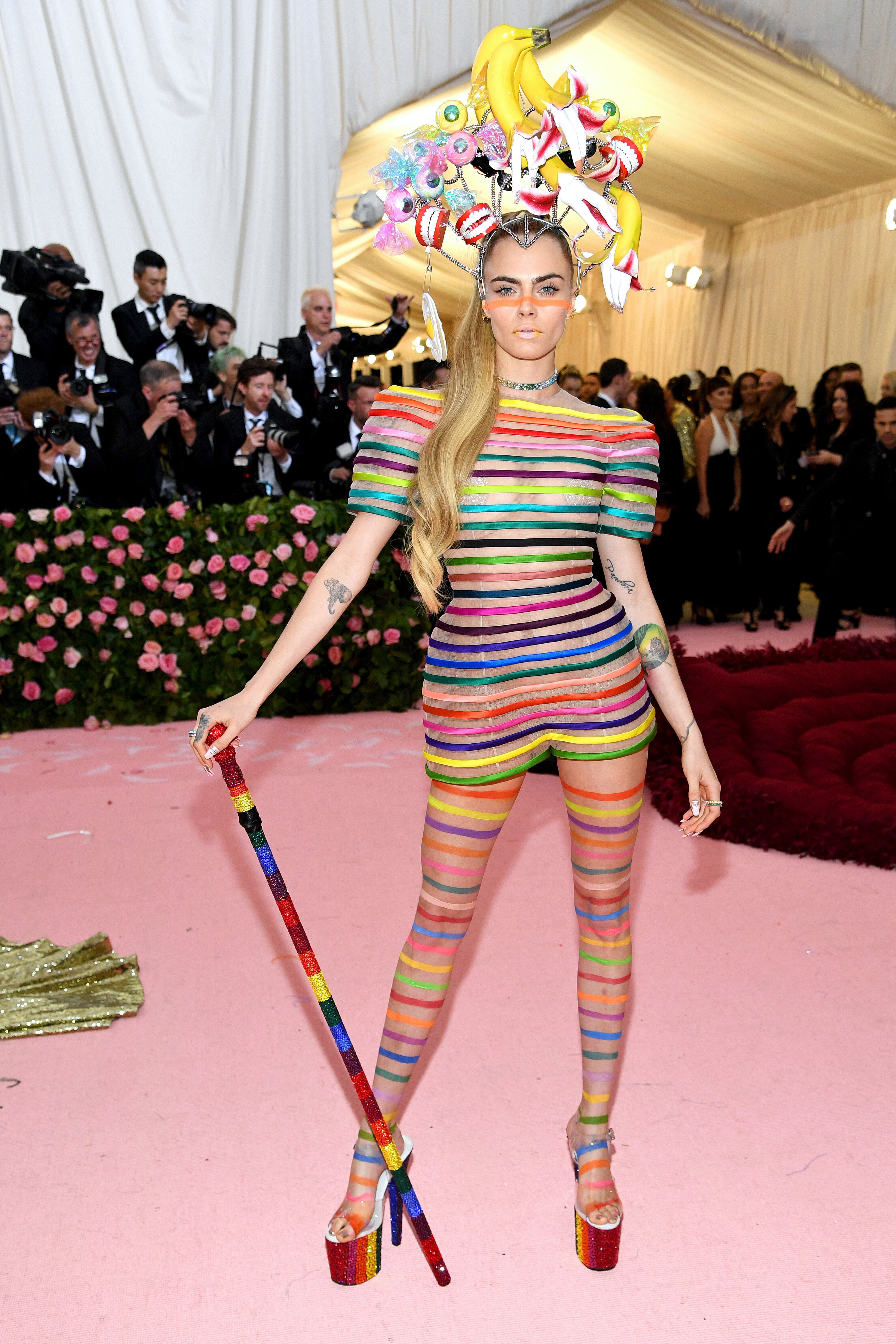 NEW YORK, NEW YORK - MAY 06: Cara Delevingne attends The 2019 Met Gala Celebrating Camp: Notes on Fashion at Metropolitan Museum of Art on May 06, 2019 in New York City. (Photo by Dimitrios Kambouris/Getty Images for The Met Museum/Vogue)