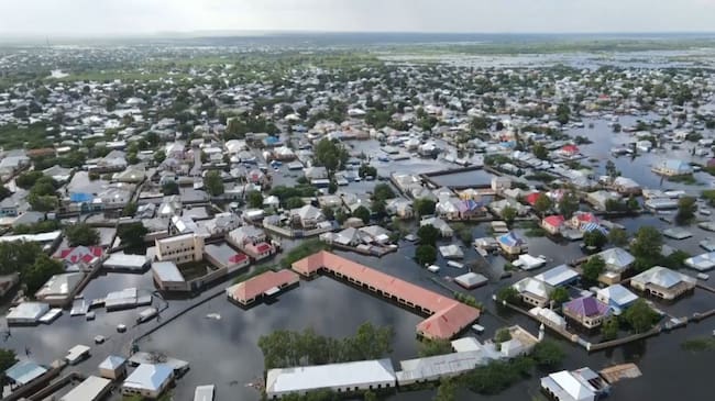 La ciudad de Beledweyne bajo el agua por las inundaciones en Somalia