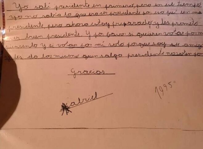 Carta de Gabriel Boric a sus compañeros en 1995 / Fuente: captura de pantalla 24 Horas.