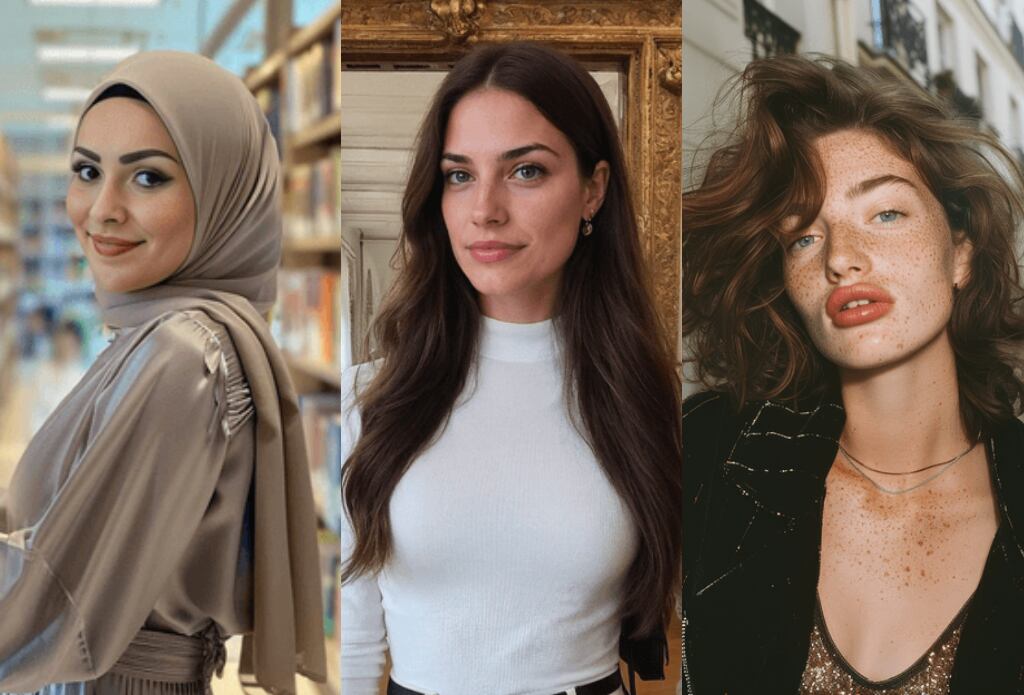 De izquierda a derecha: Kenza Layli (Marruecos), Lalina (Francia) y Olivia C (Portugal).