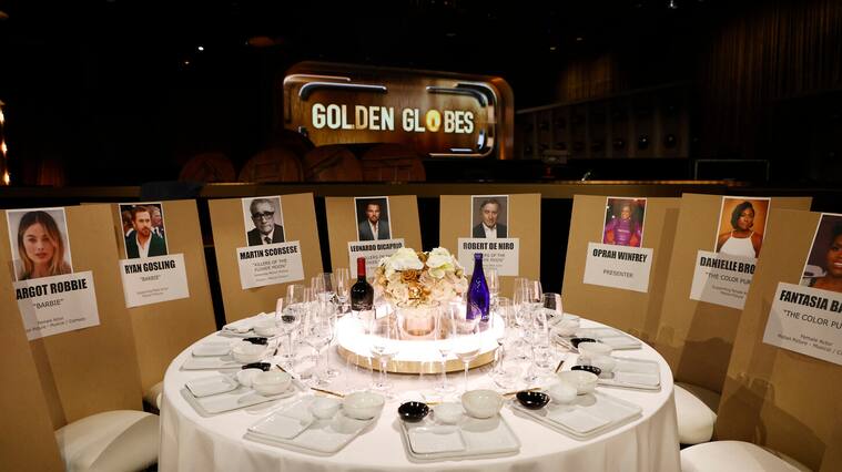View of atmosphere during the 81st Annual Golden Globe Awards Press Preview and Red Carpet Rollout at The Beverly Hilton on January 4, 2024 in Beverly Hills, California. (Photo by Michael Tran / AFP)