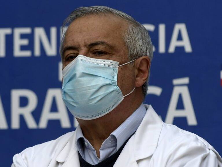21 MAYO 2020 / IQUIQUEMinistro de Salud Jaime Mañalich, durante la conferencia de prensa realizada en el patio interior del edificio del Gobierno Regional de Tarapacá.
FOTO: CRISTIAN VIVERO BOORNES/AGENCIAUNO