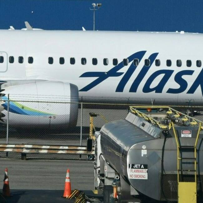 Un avión Boeing 737 MAX 9 de Alaska Airlines en la pista del aeropuerto internacional de Los Angeles en Estados Unidos.
