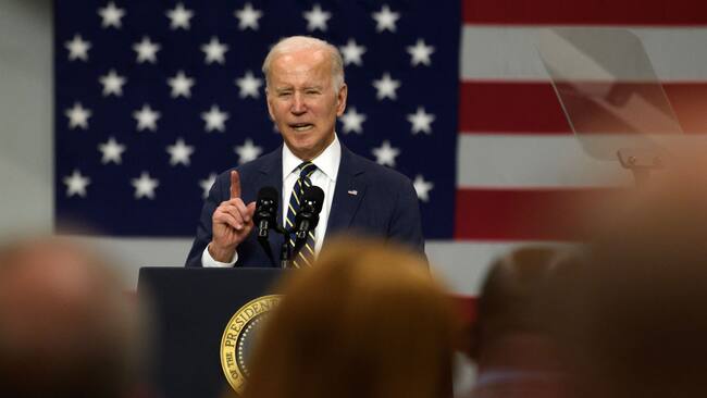 El presidente de Estados Unidos, el demócrata Joe Biden, habla en un evento de campaña en la ciudad de Pittsburgh del estado de Pensilvania.
