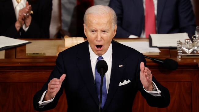 El presidente de Estados Unidos, Joe Biden, da el discurso conocido como de "la Unión" ante el Congreso en el Capitolio de la ciudad de Washington.