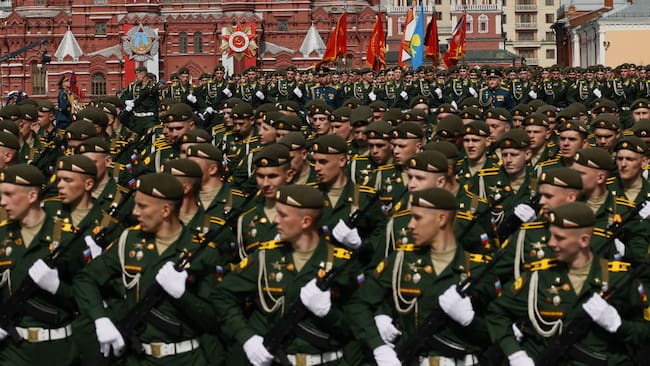 El Ejército de Rusia celebra en la Plaza Roja de la ciudad de Moscú el Día de la Victoria sobre el triunfo en la Segunda Guerra Mundial