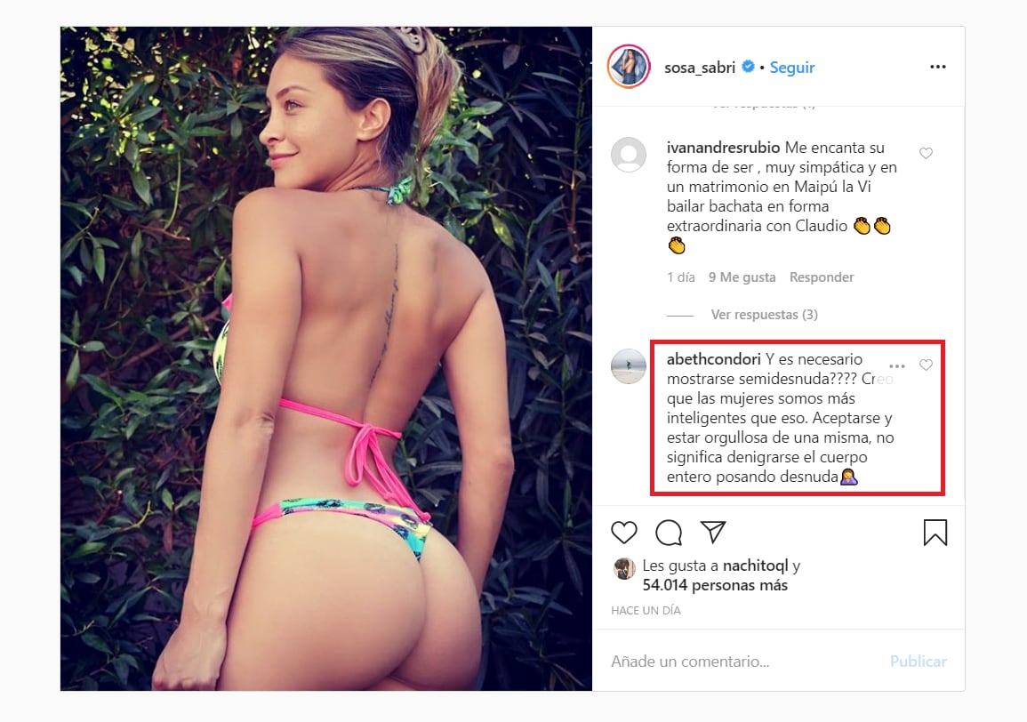 Sabrina Sosa le respondió a mujer que la criticó por subir foto en bikini |  ADN Radio